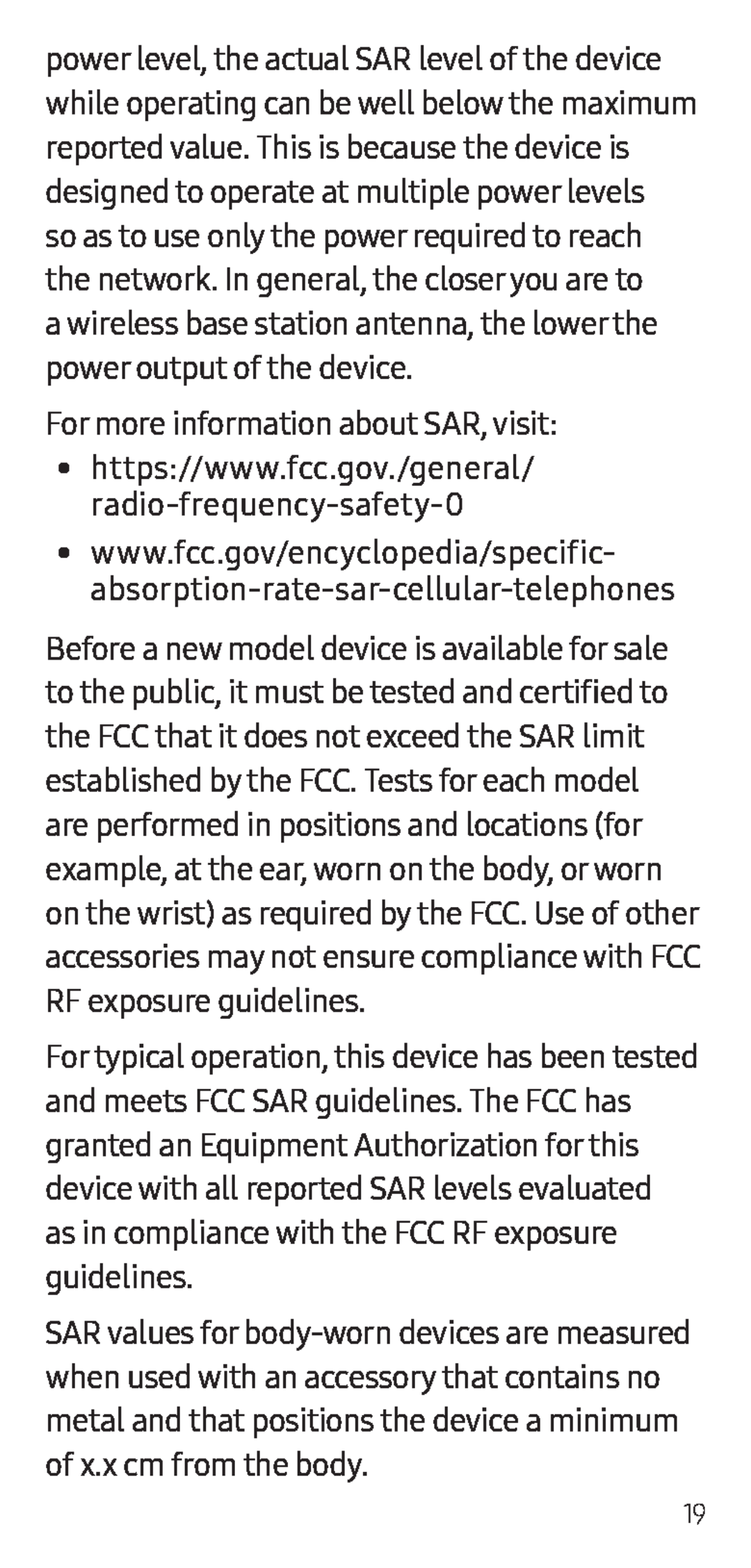 •https://www.fcc.gov./general/ radio-frequency-safety-0 Galaxy S7 Unlocked