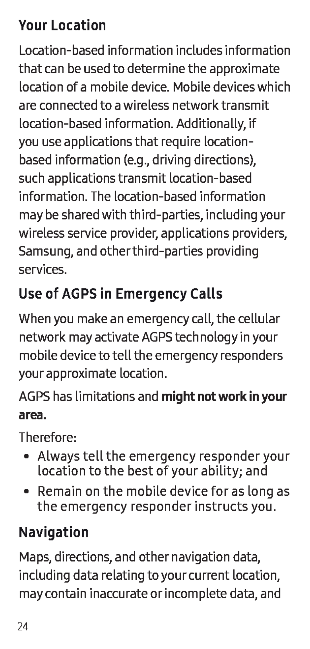 Use of AGPS in Emergency Calls Galaxy S7 Unlocked