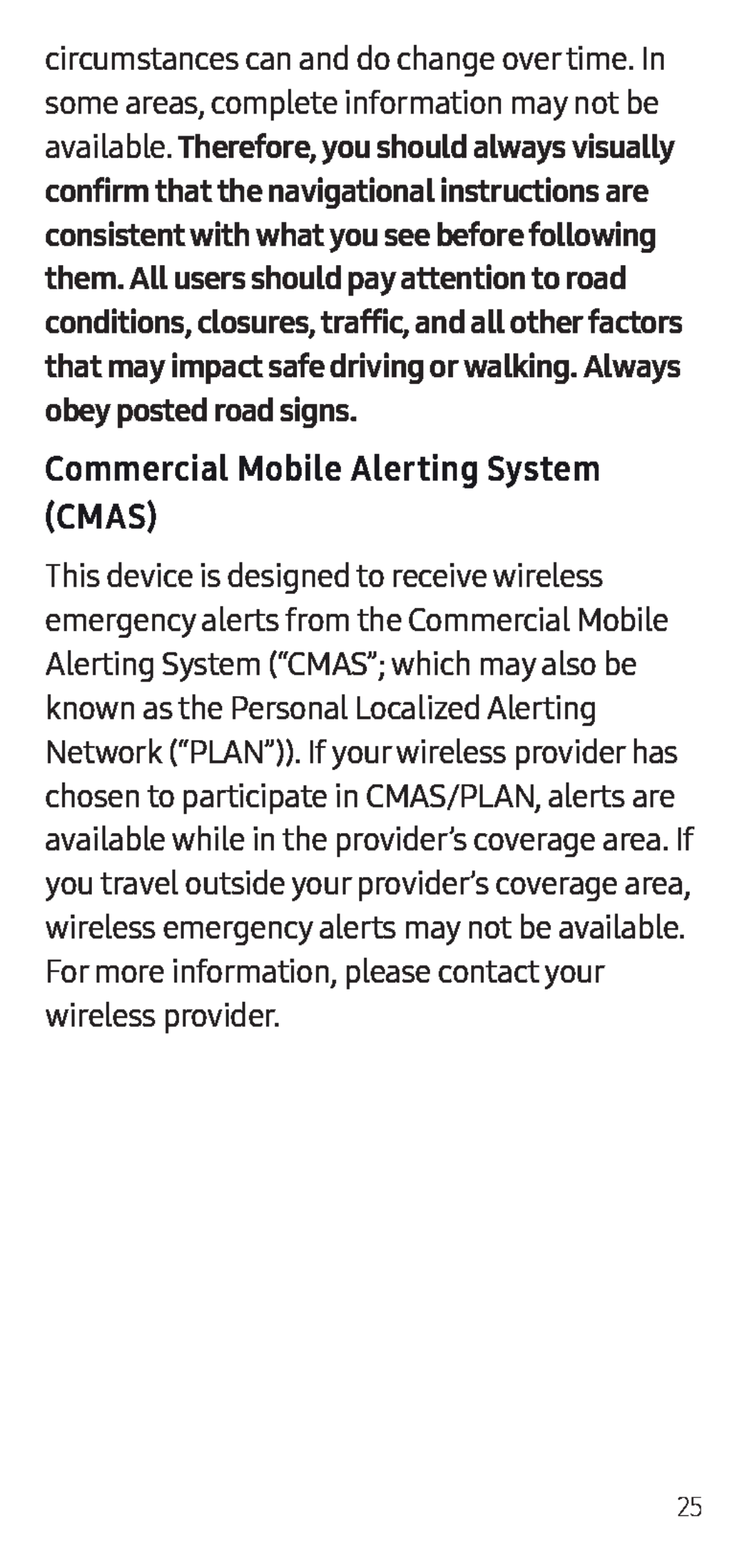 Commercial Mobile Alerting System (CMAS) Galaxy S7 Unlocked