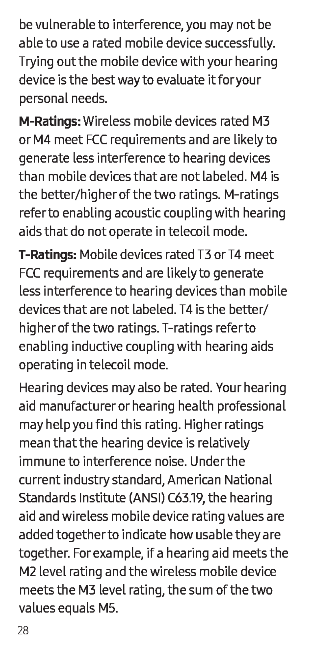 M-Ratings: T-Ratings: