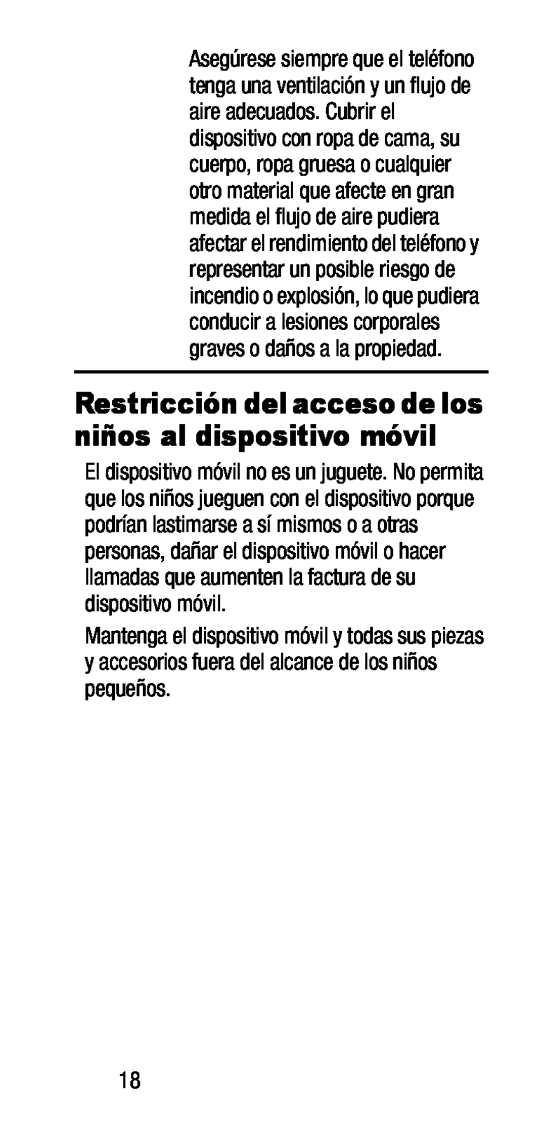 Restricción del acceso de los niños al dispositivo móvil