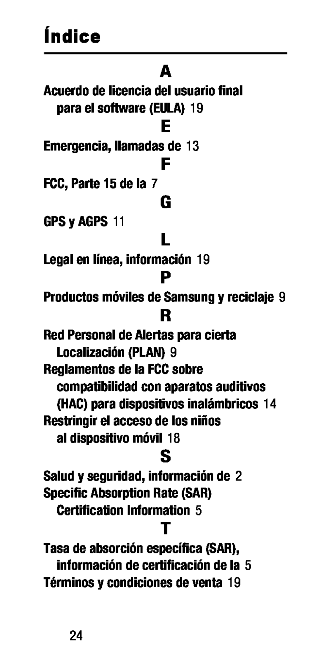 Acuerdo de licencia del usuario final para el software (EULA) Productos móviles de Samsung y reciclaje