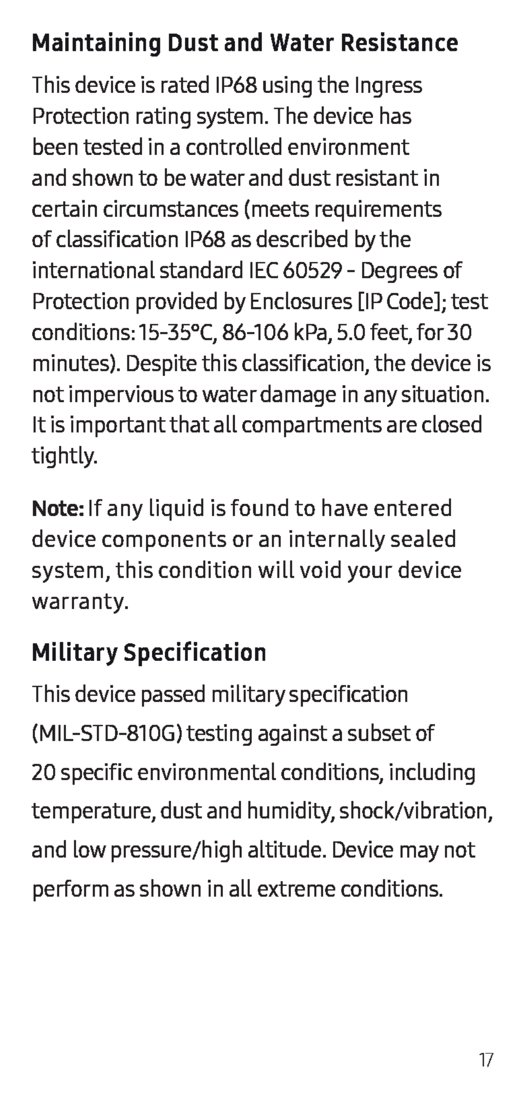 (MIL-STD-810G)testing against a subset of Galaxy S7 Active AT&T