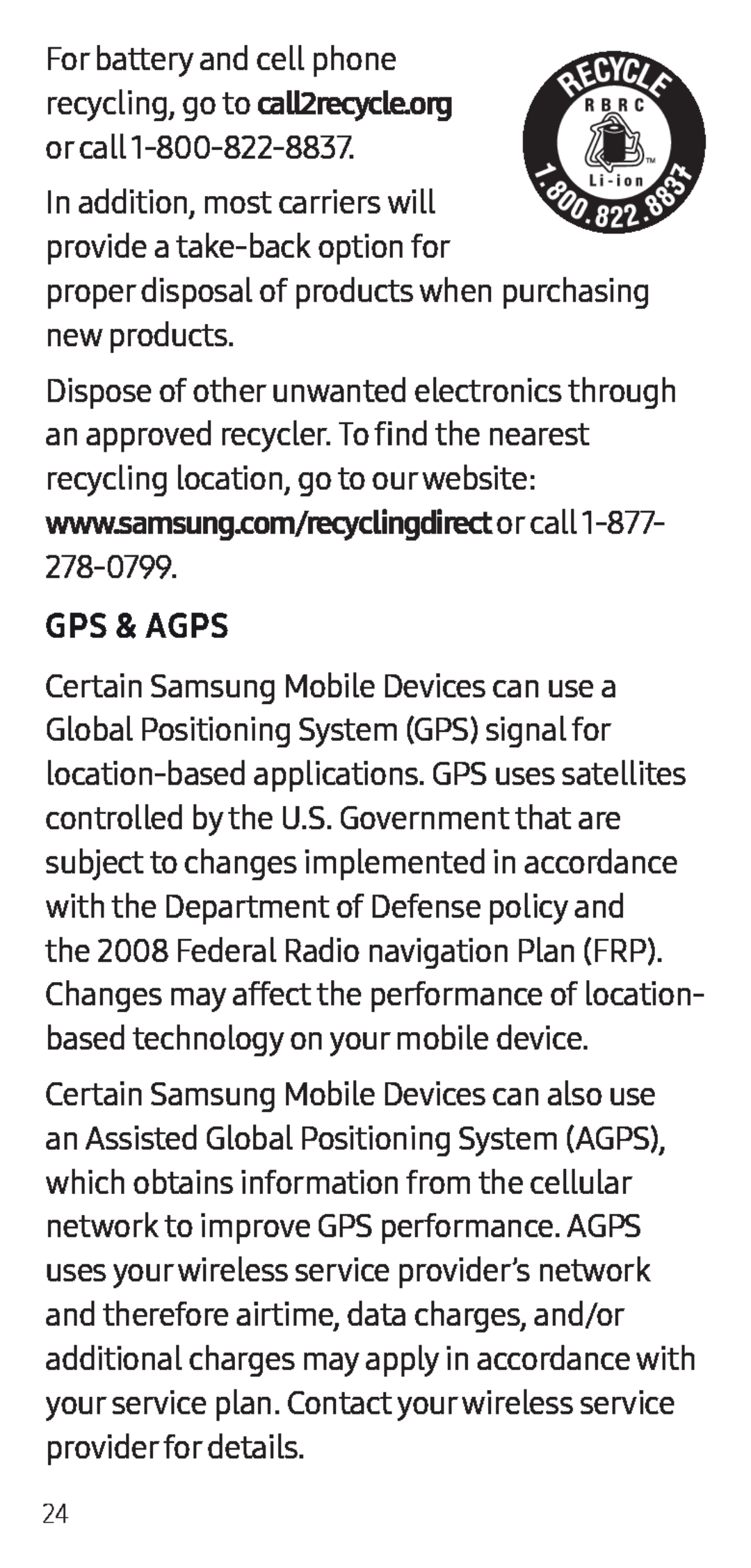 proper disposal of products when purchasing new products Galaxy S7 Active AT&T