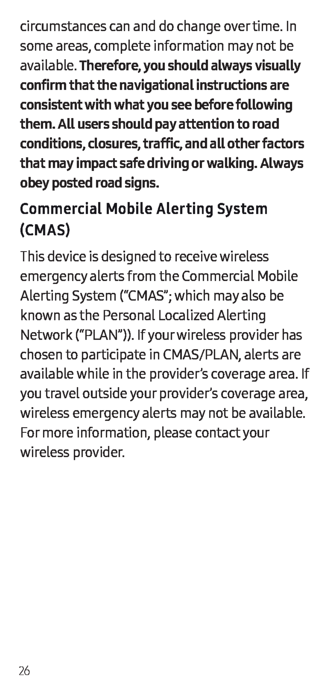 Commercial Mobile Alerting System (CMAS) Galaxy S7 Active AT&T