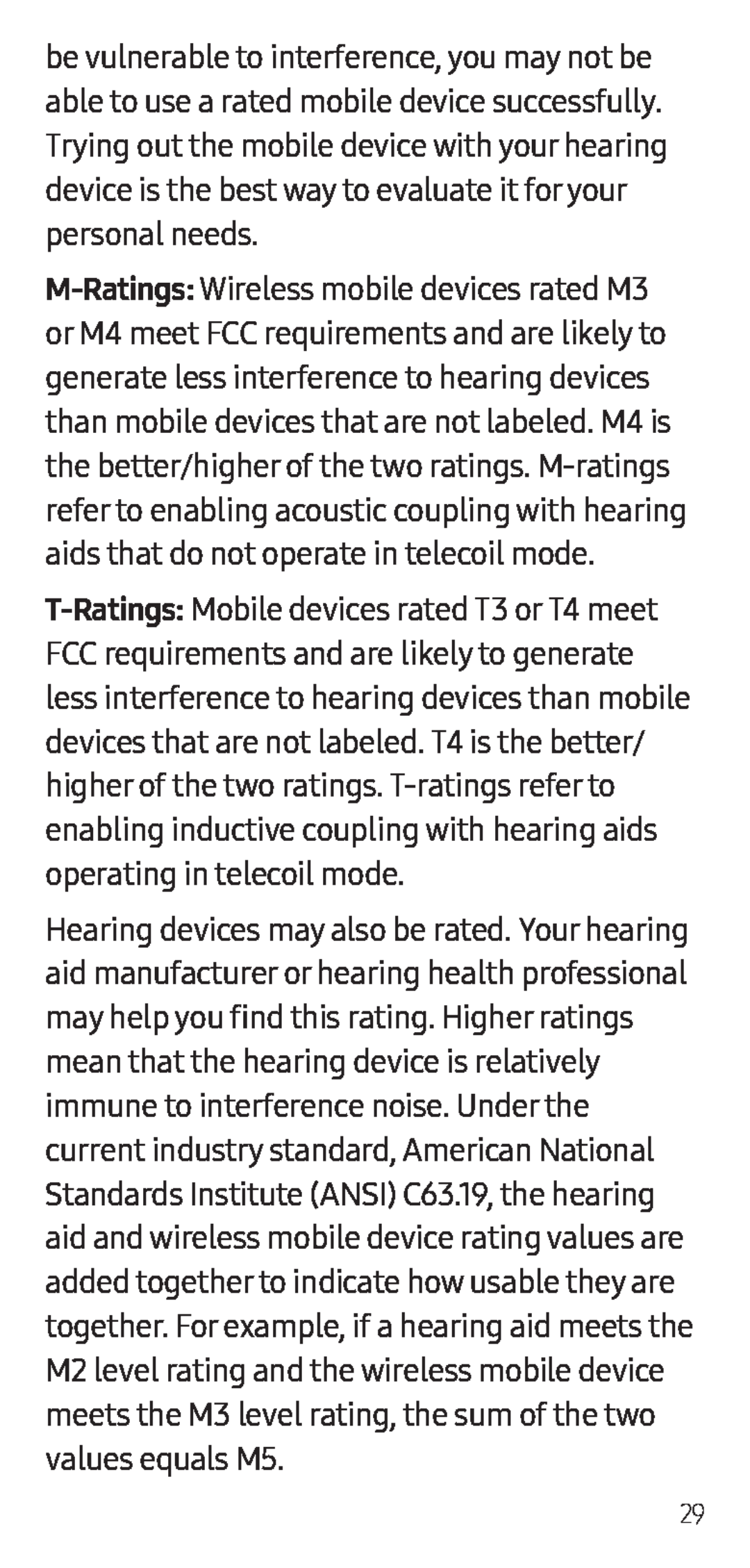 M-Ratings: T-Ratings: