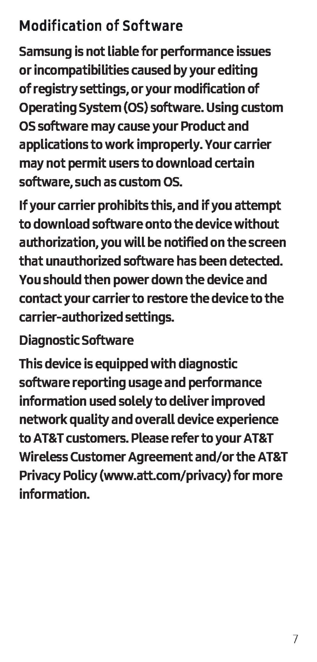 Diagnostic Software Galaxy S7 Active AT&T
