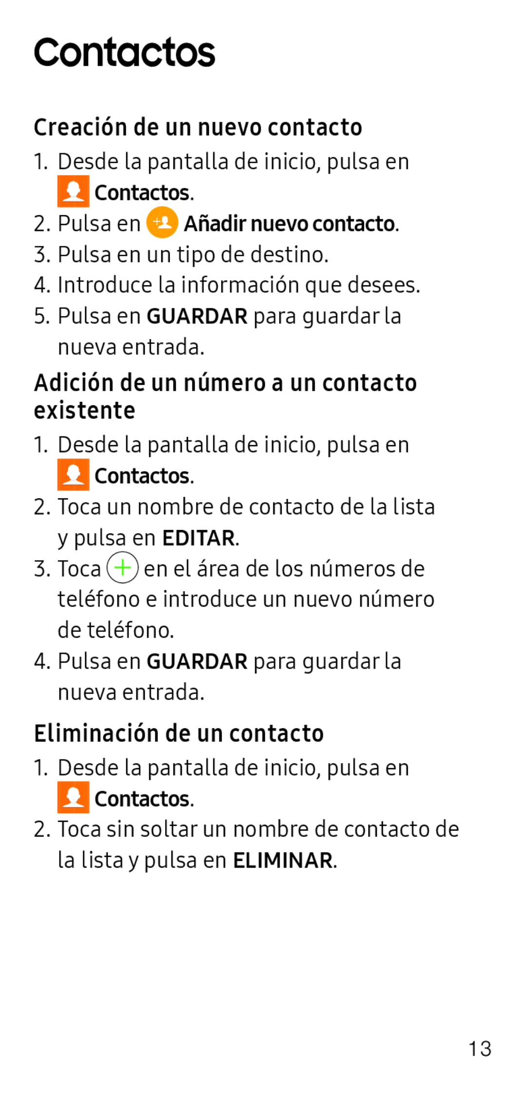 Eliminación de un contacto Galaxy S6 Metro PCS