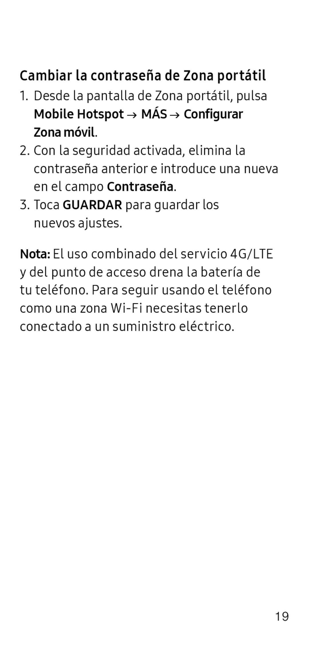 Cambiar la contraseña de Zona portátil Galaxy S6 Metro PCS