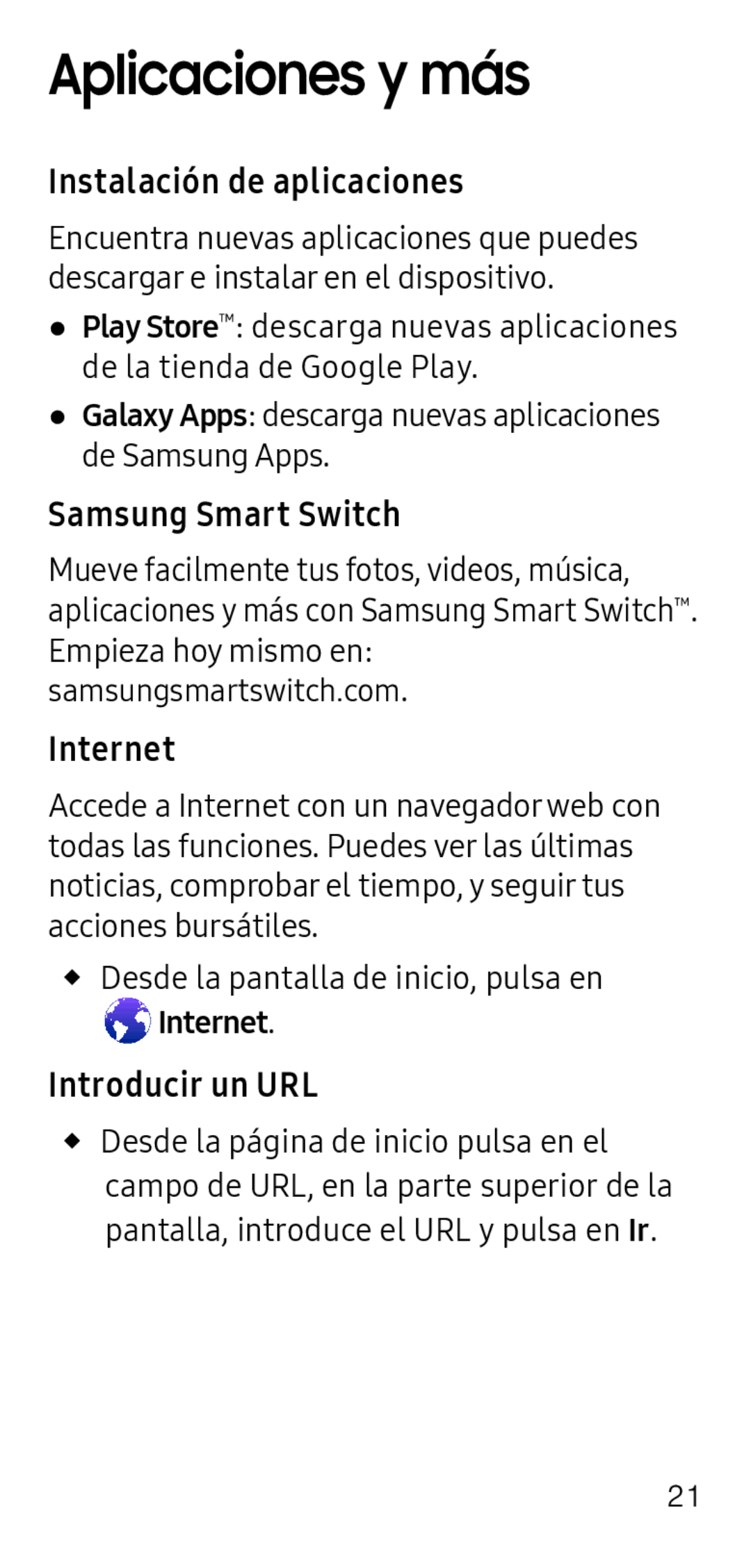 Introducir un URL Galaxy S6 Metro PCS