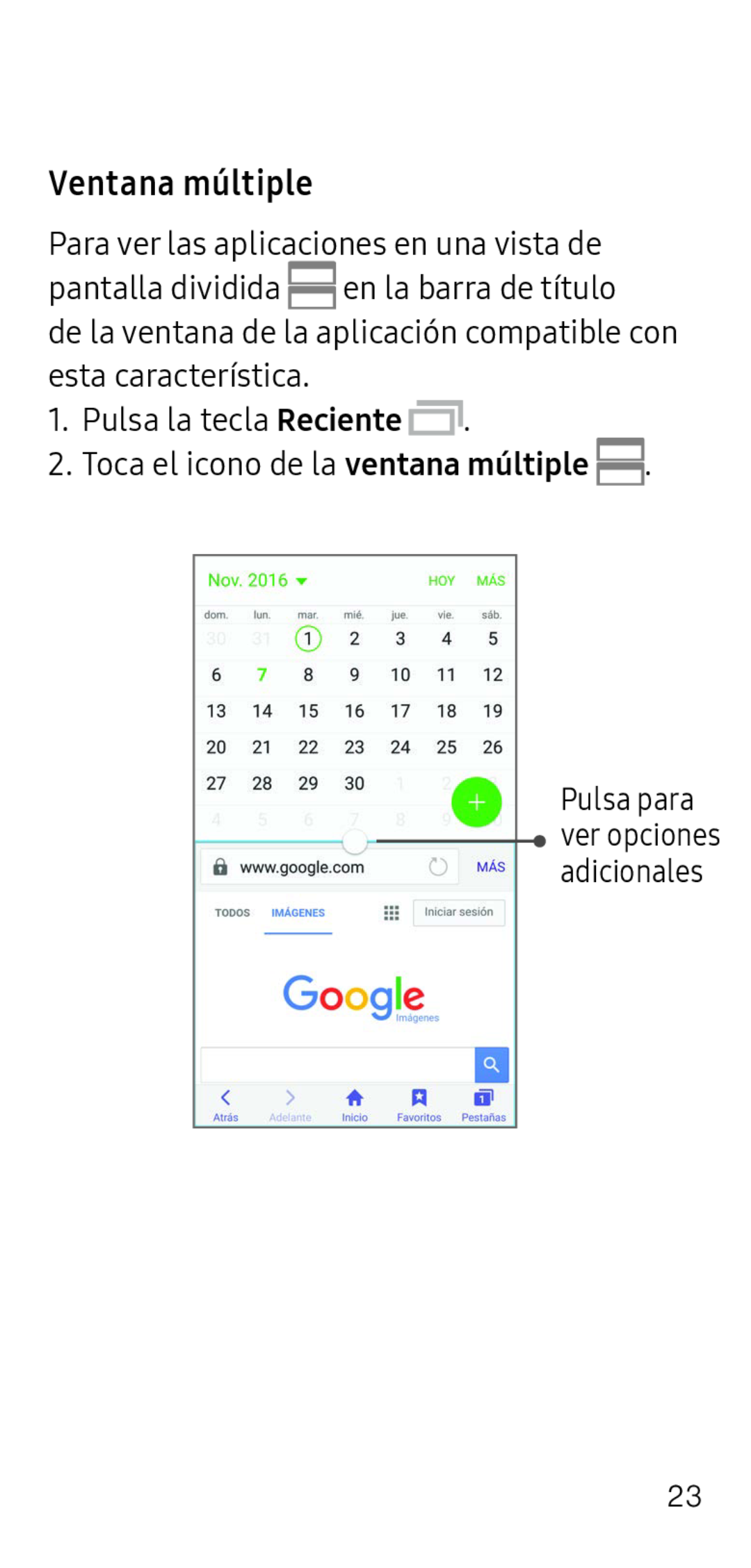 Ventana múltiple Galaxy S6 Metro PCS