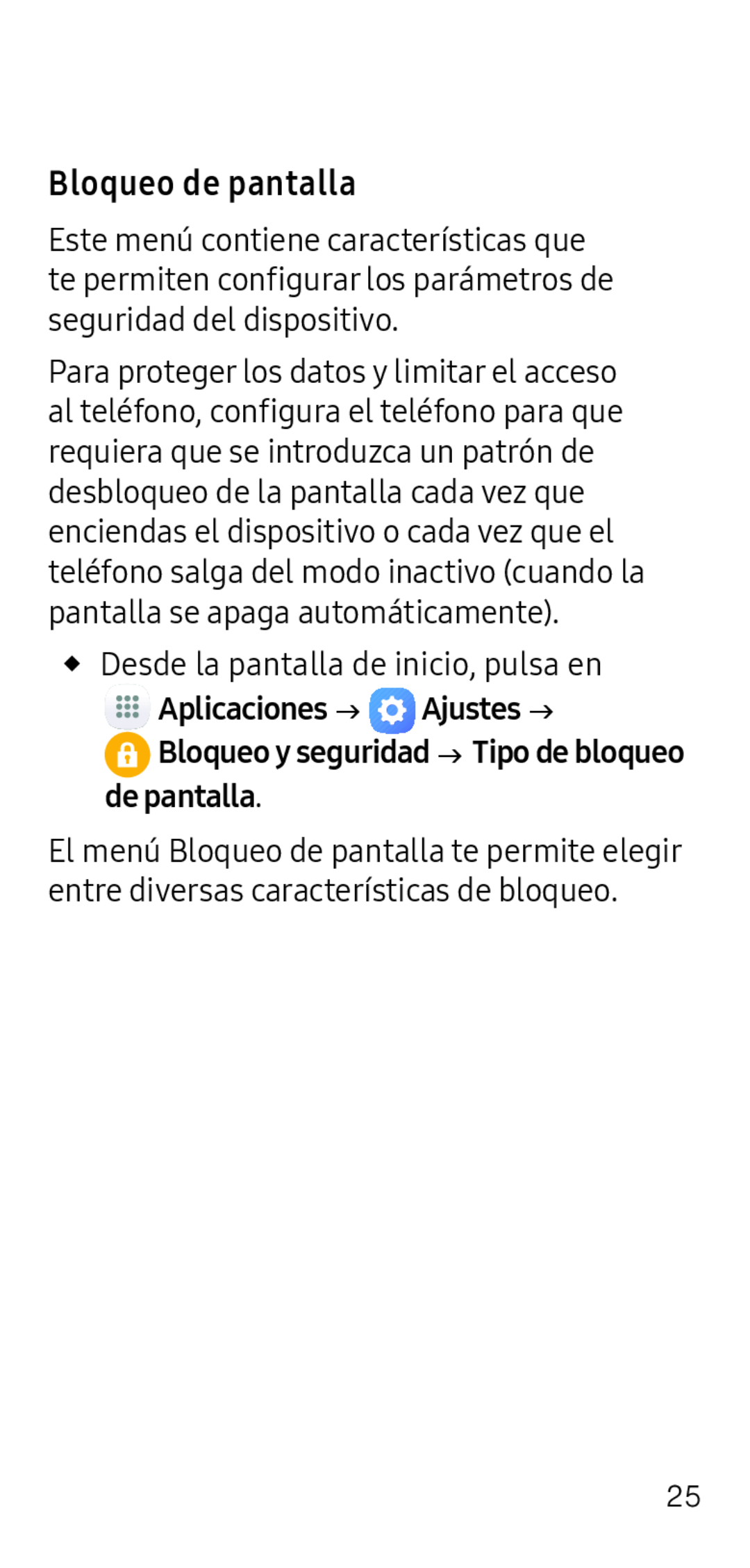 Bloqueo de pantalla