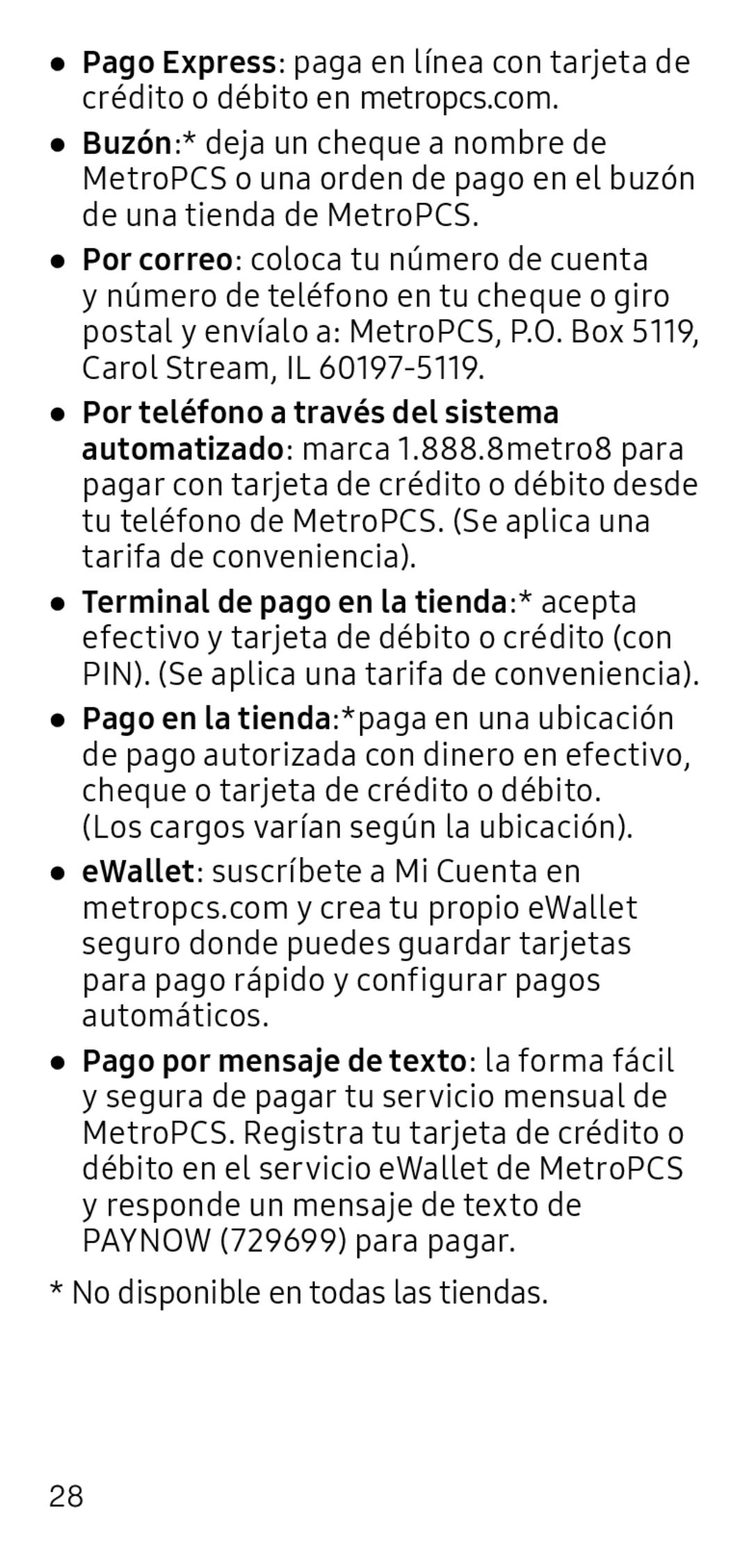 ● Buzón Galaxy S6 Metro PCS