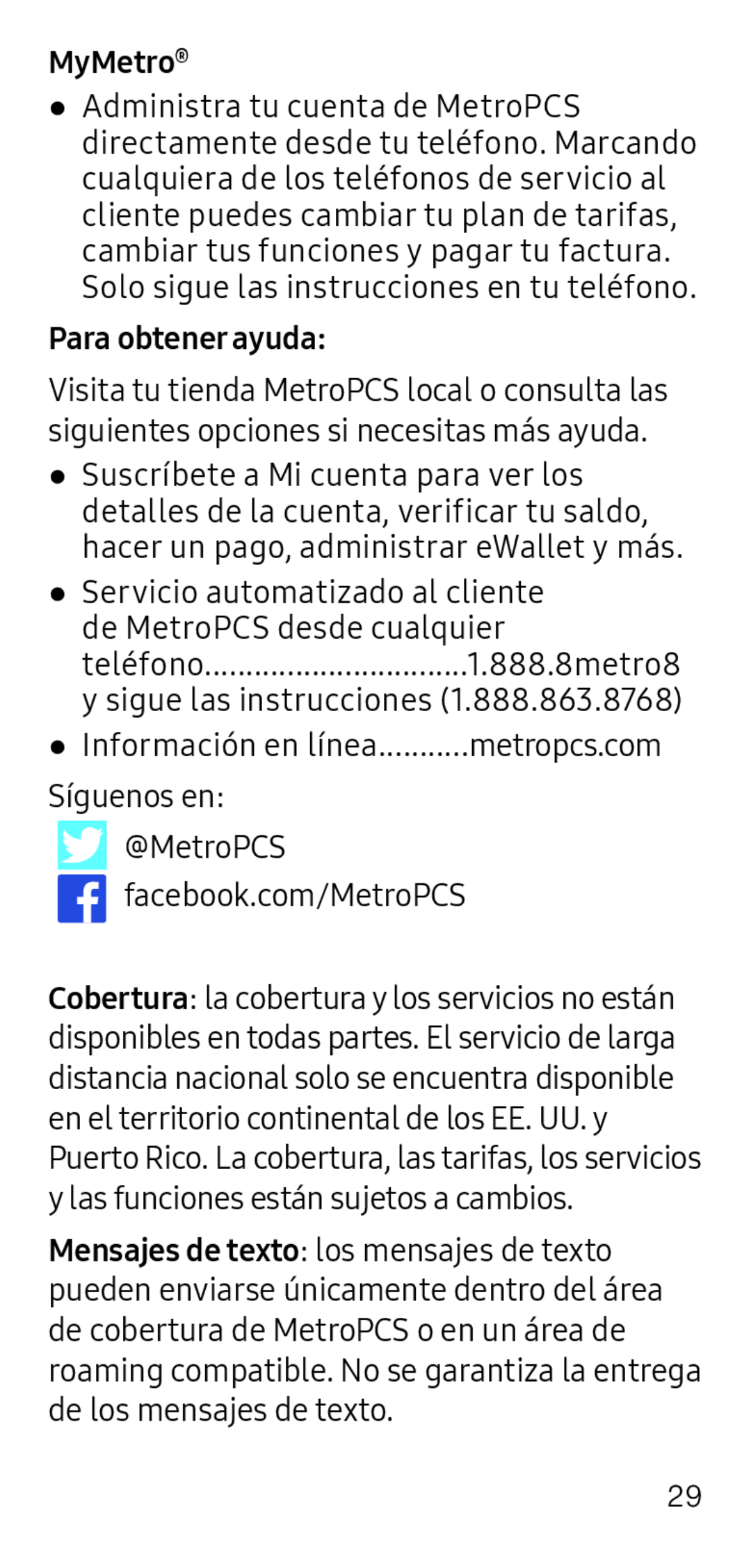 Mensajes de texto Galaxy S6 Metro PCS