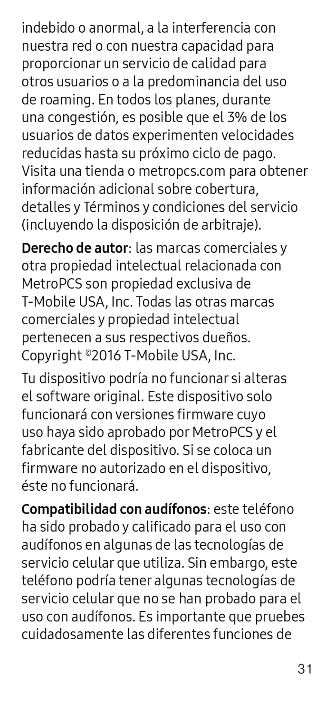 Derecho de autor Galaxy S6 Metro PCS