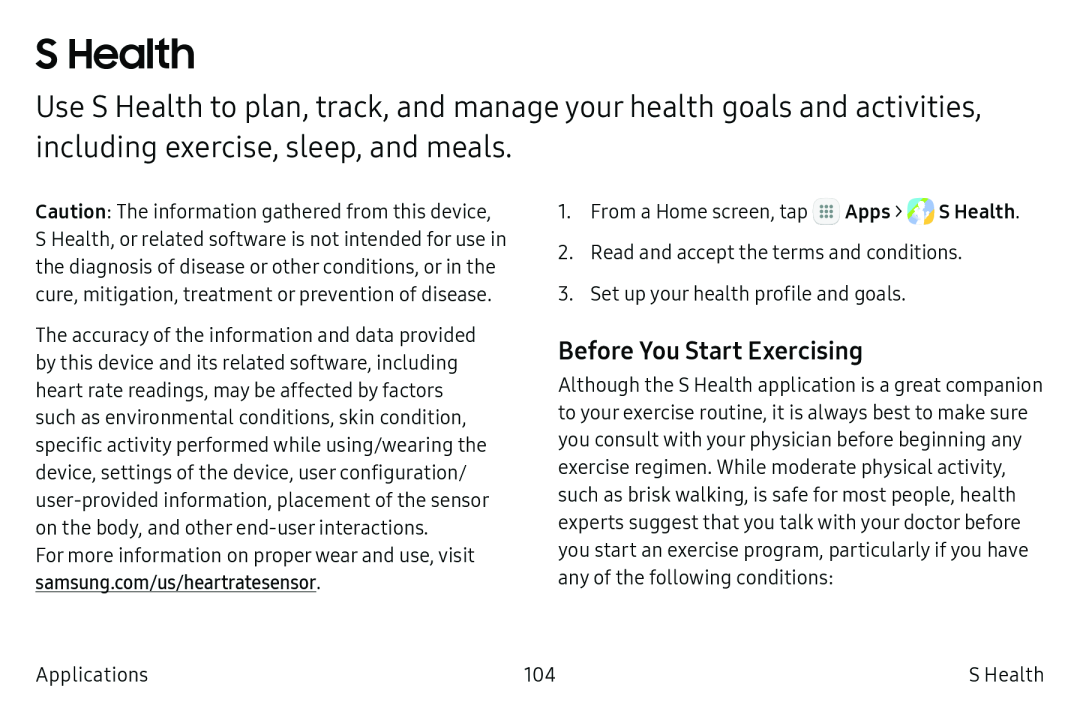 Before You Start Exercising S Health