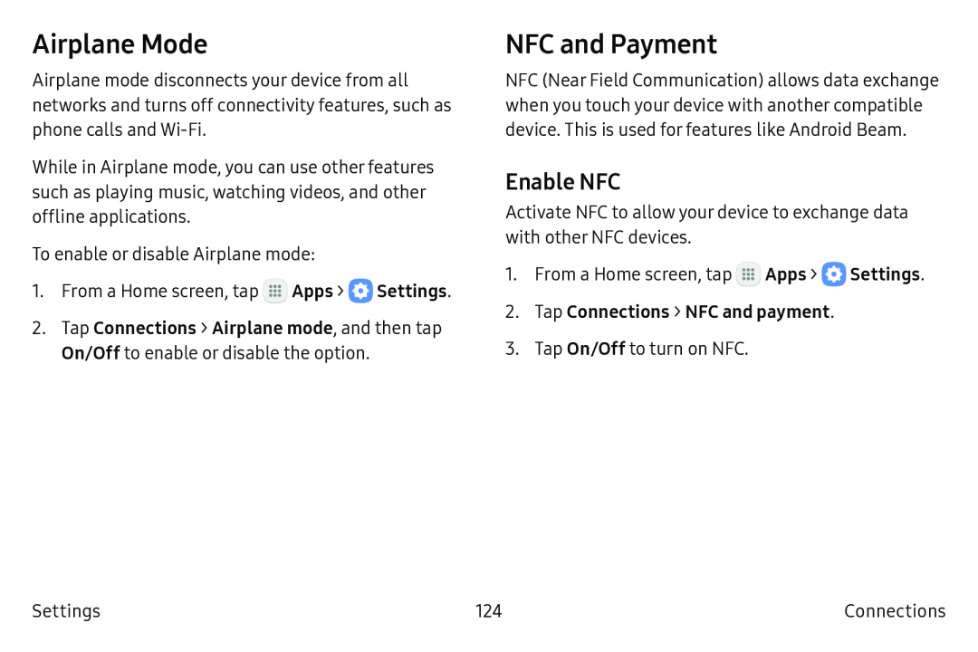 Enable NFC Airplane Mode