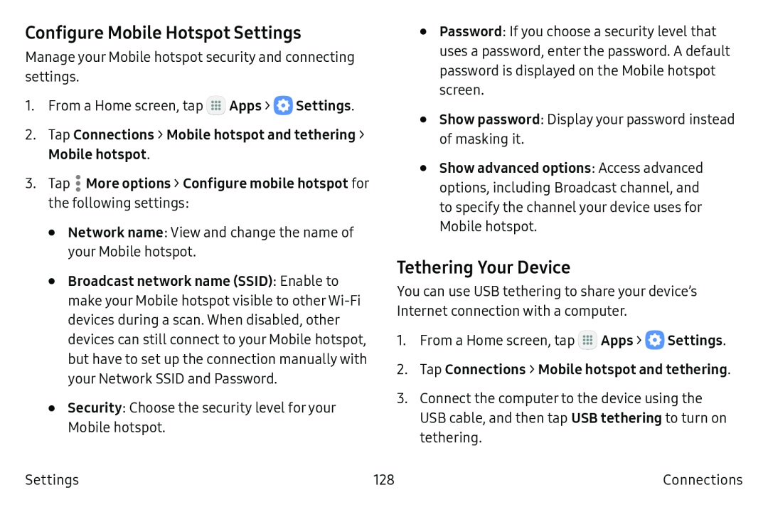 Configure Mobile Hotspot Settings Tethering Your Device