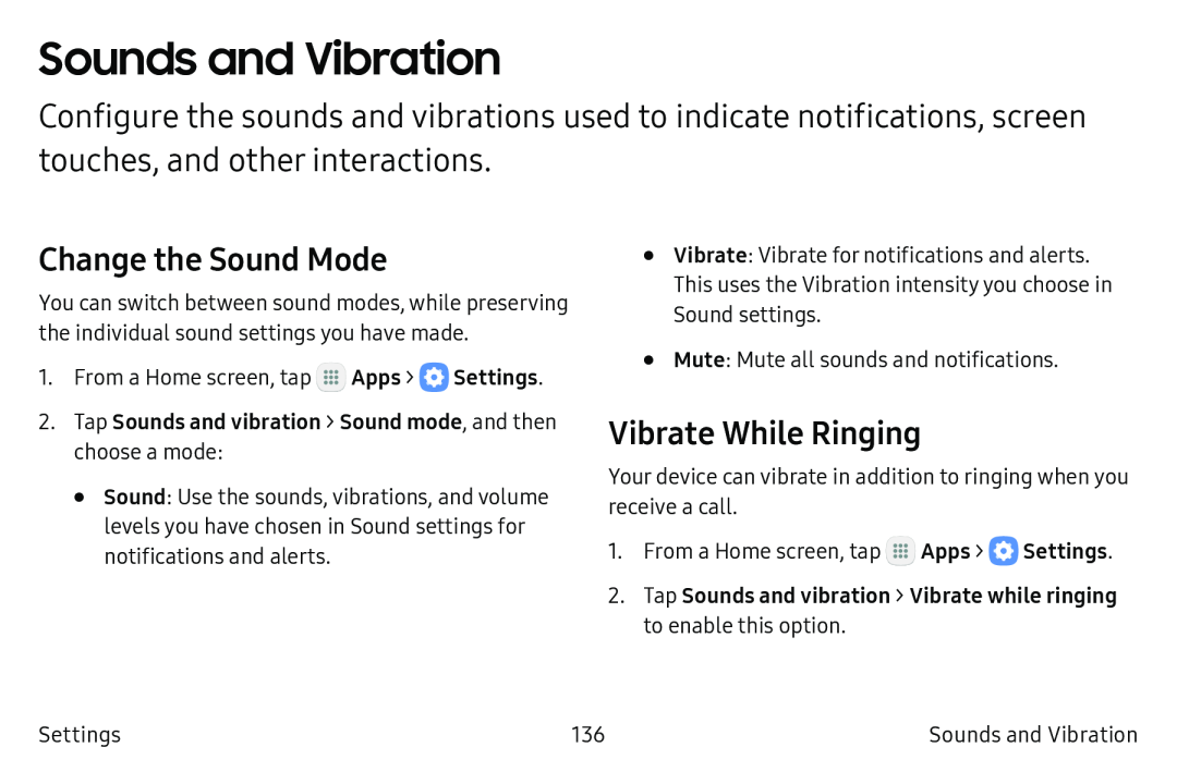 Change the Sound Mode Vibrate While Ringing