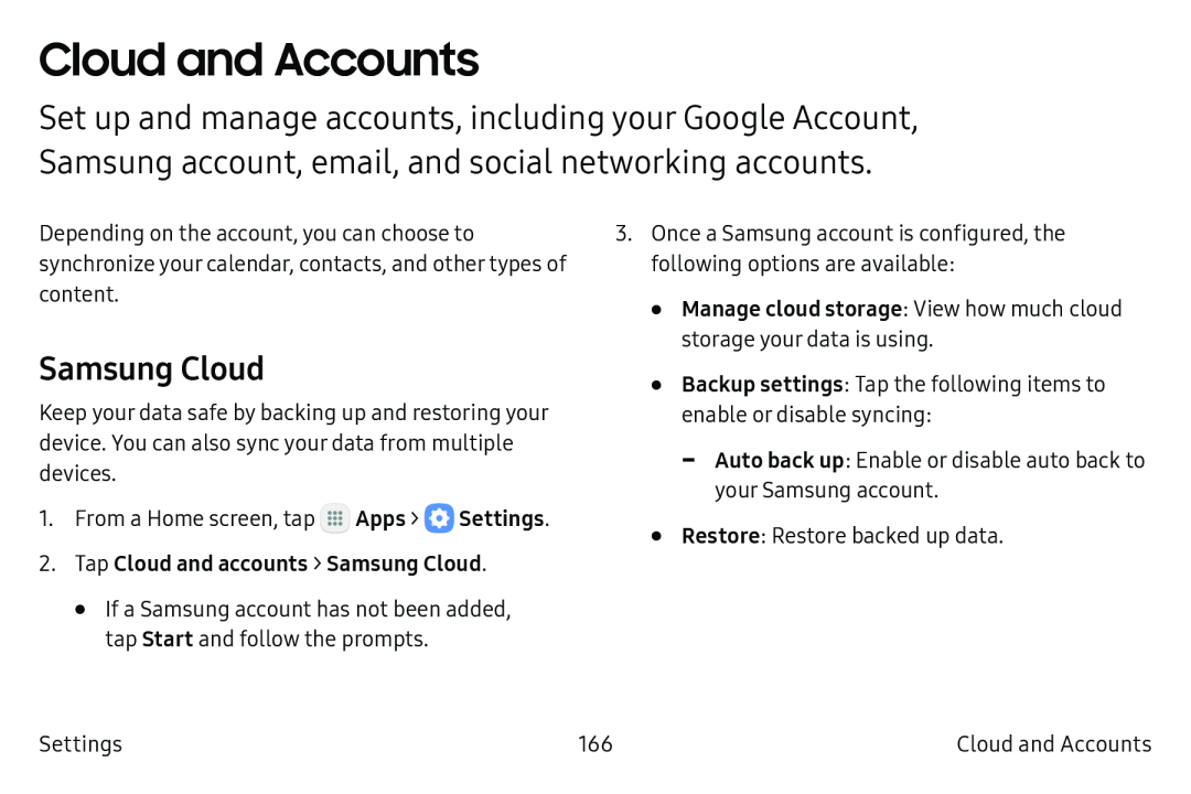 Samsung Cloud Cloud and Accounts