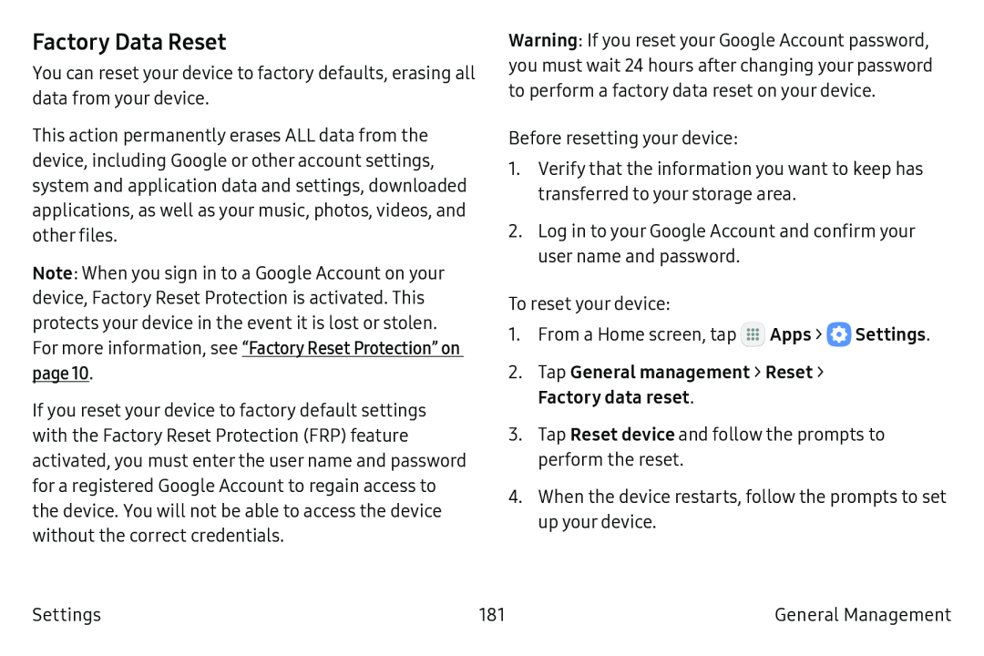 Factory Data Reset Galaxy S6 Unlocked