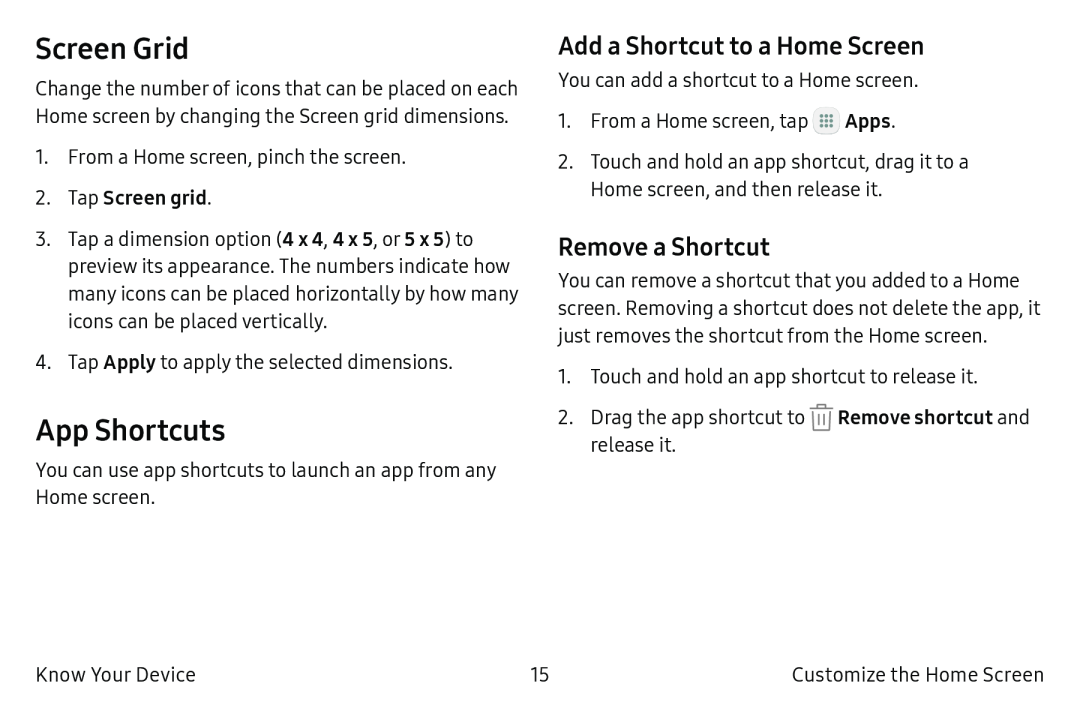 Remove a Shortcut Galaxy S6 T-Mobile