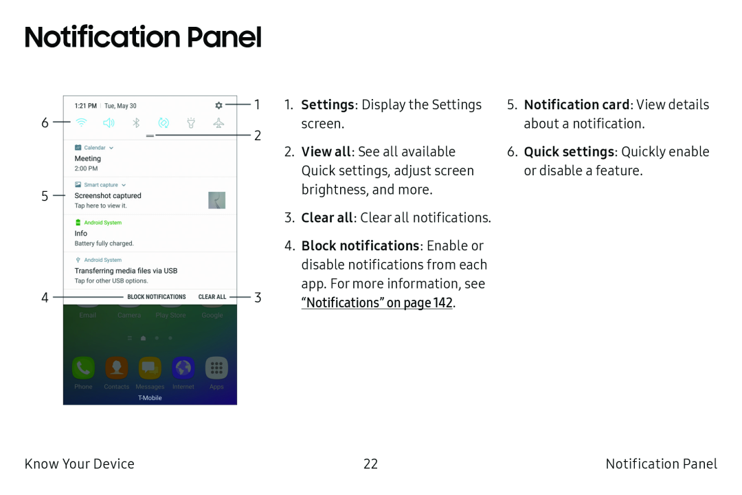 Notification Panel Galaxy S6 T-Mobile