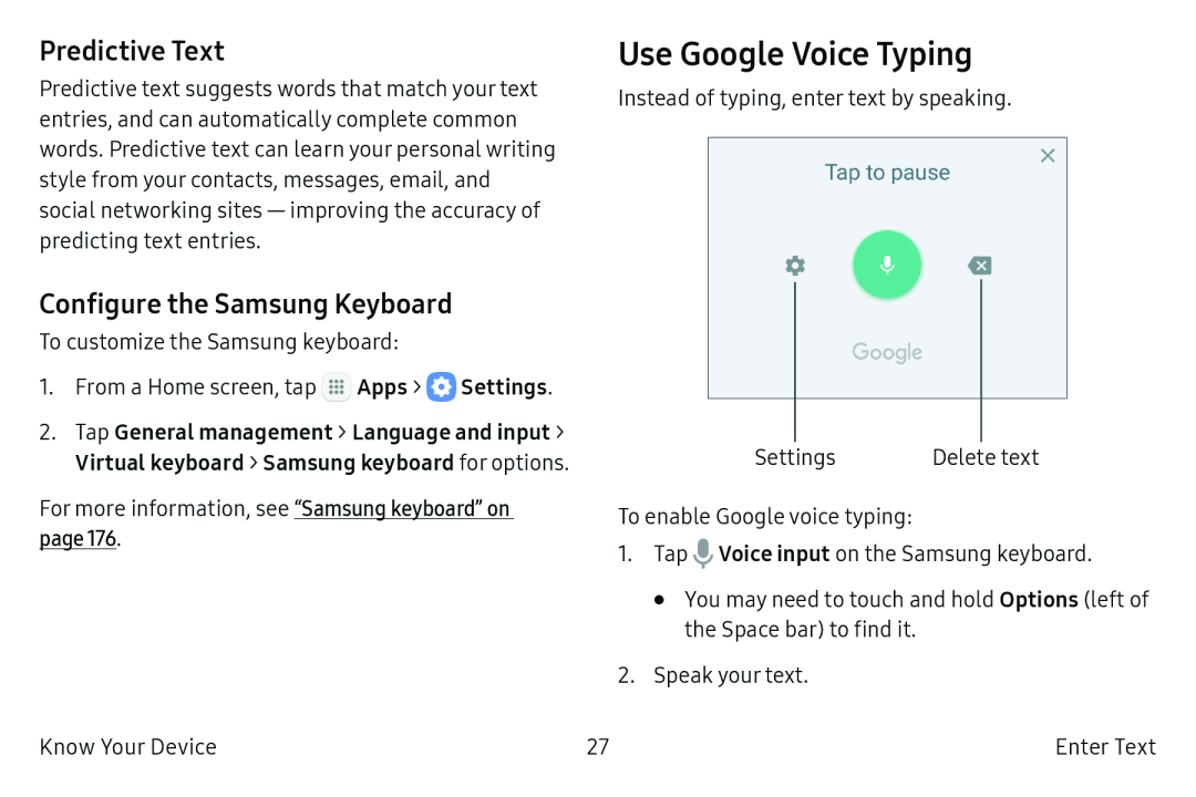 Predictive Text Configure the Samsung Keyboard