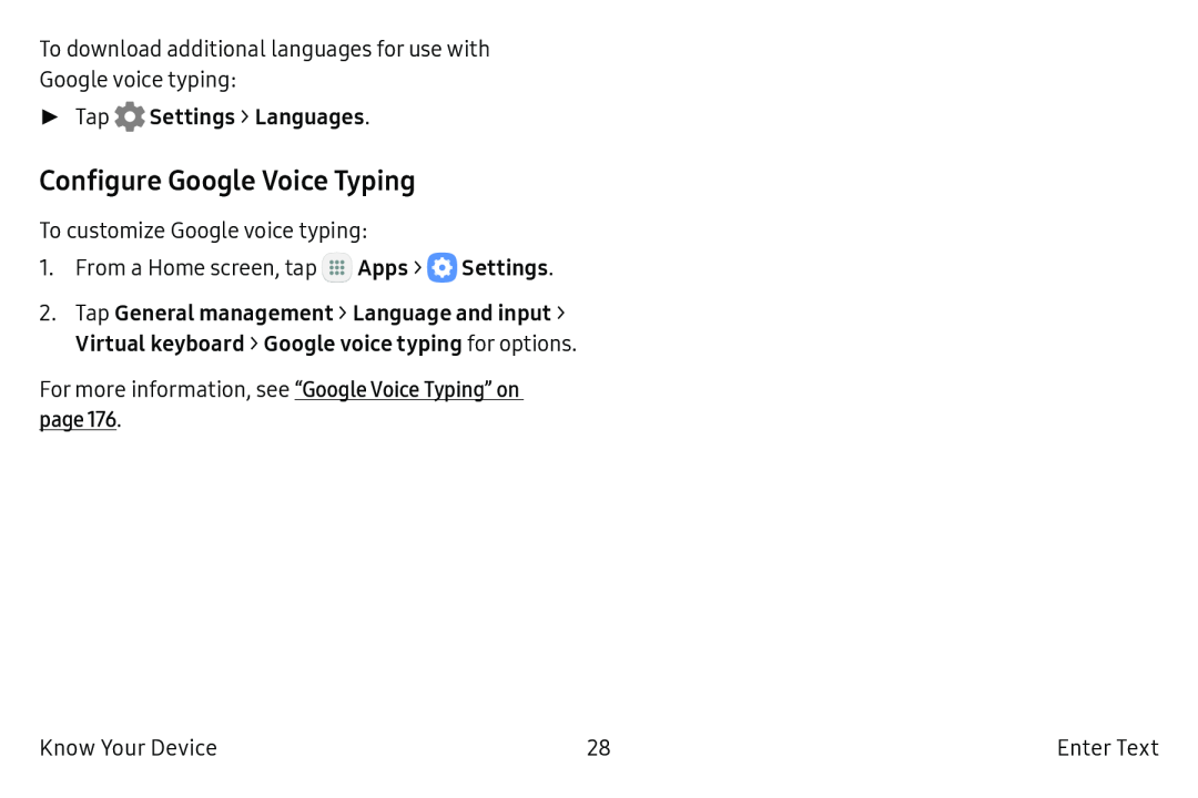 Configure Google Voice Typing