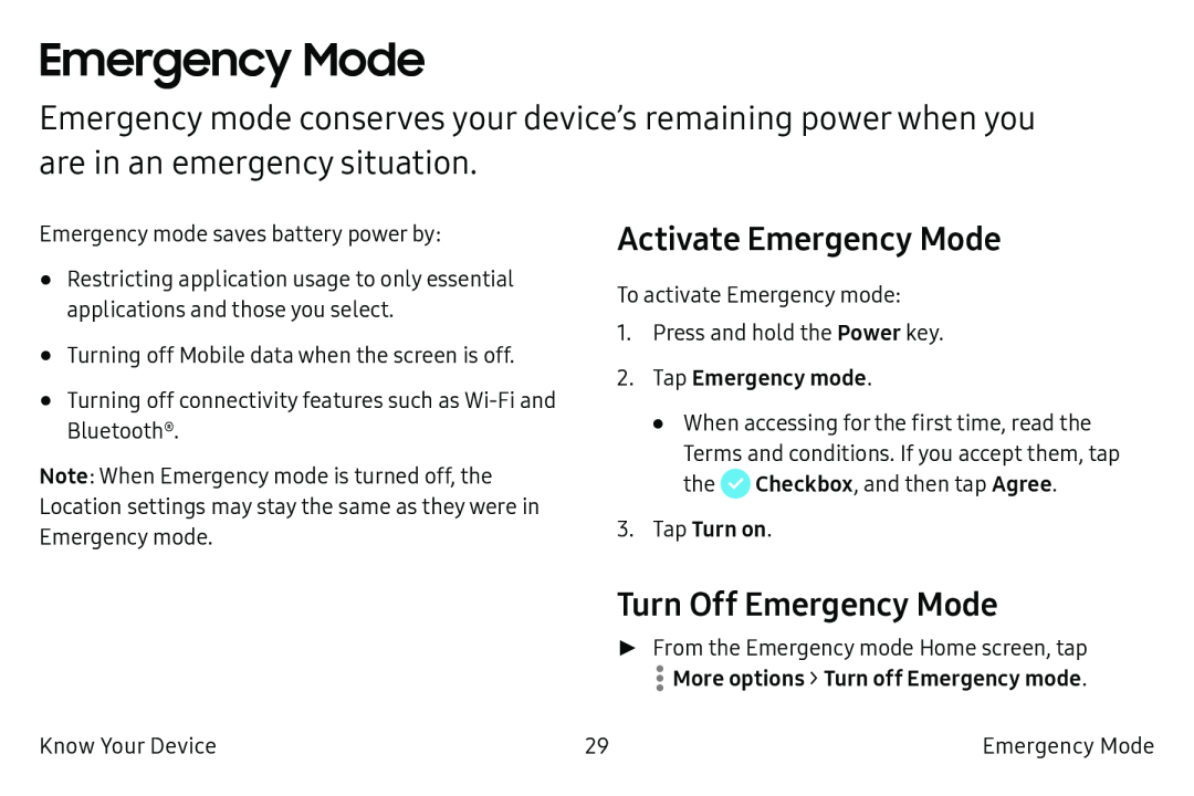 Activate Emergency Mode Turn Off Emergency Mode