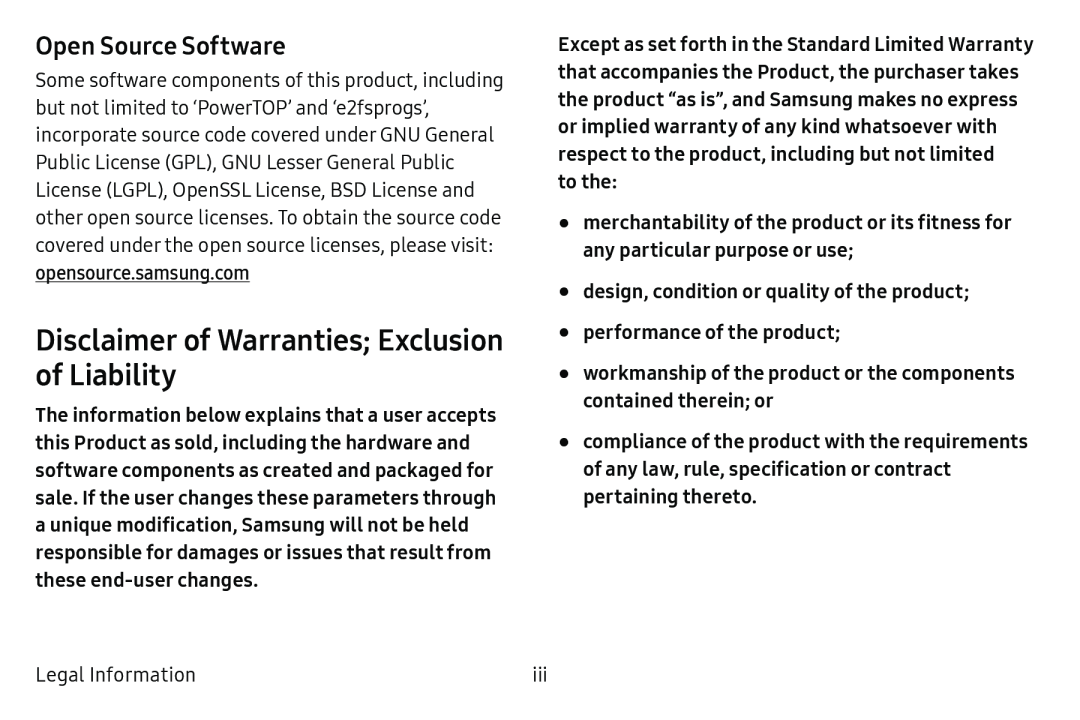 Disclaimer of Warranties; Exclusion of Liability Galaxy S6 T-Mobile