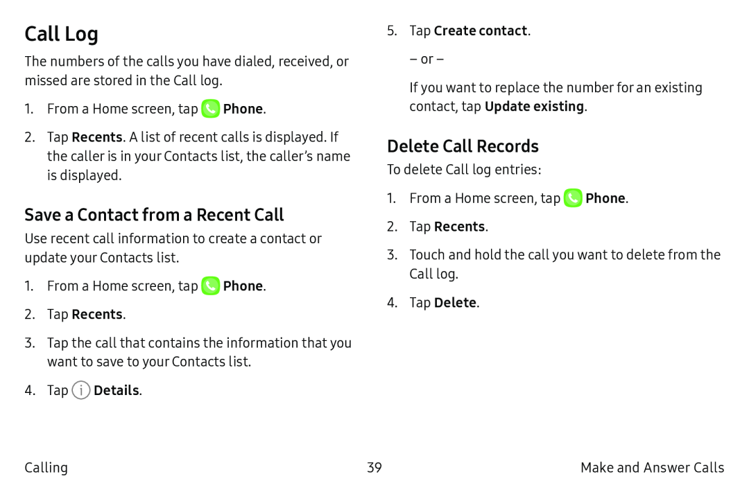 Call Log Galaxy S6 T-Mobile