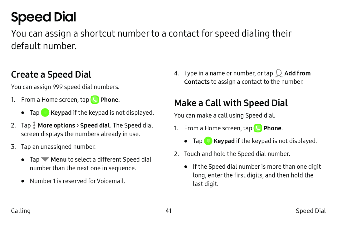 Create a Speed Dial Make a Call with Speed Dial