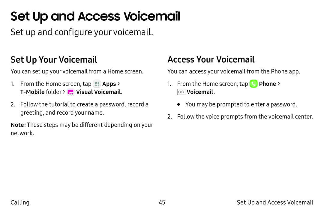 Set up and configure your voicemail Galaxy S6 T-Mobile