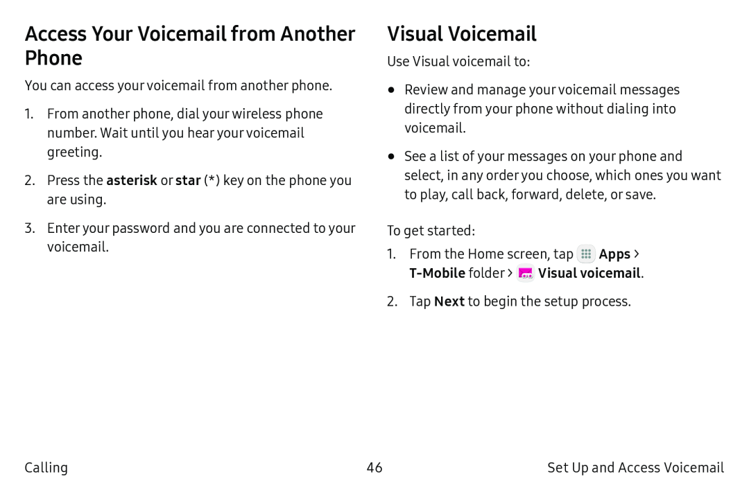 Visual Voicemail Galaxy S6 T-Mobile