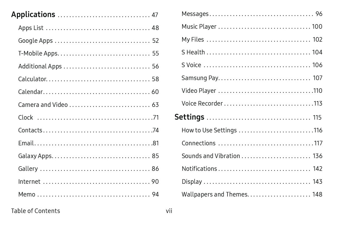 Settings Galaxy S6 T-Mobile