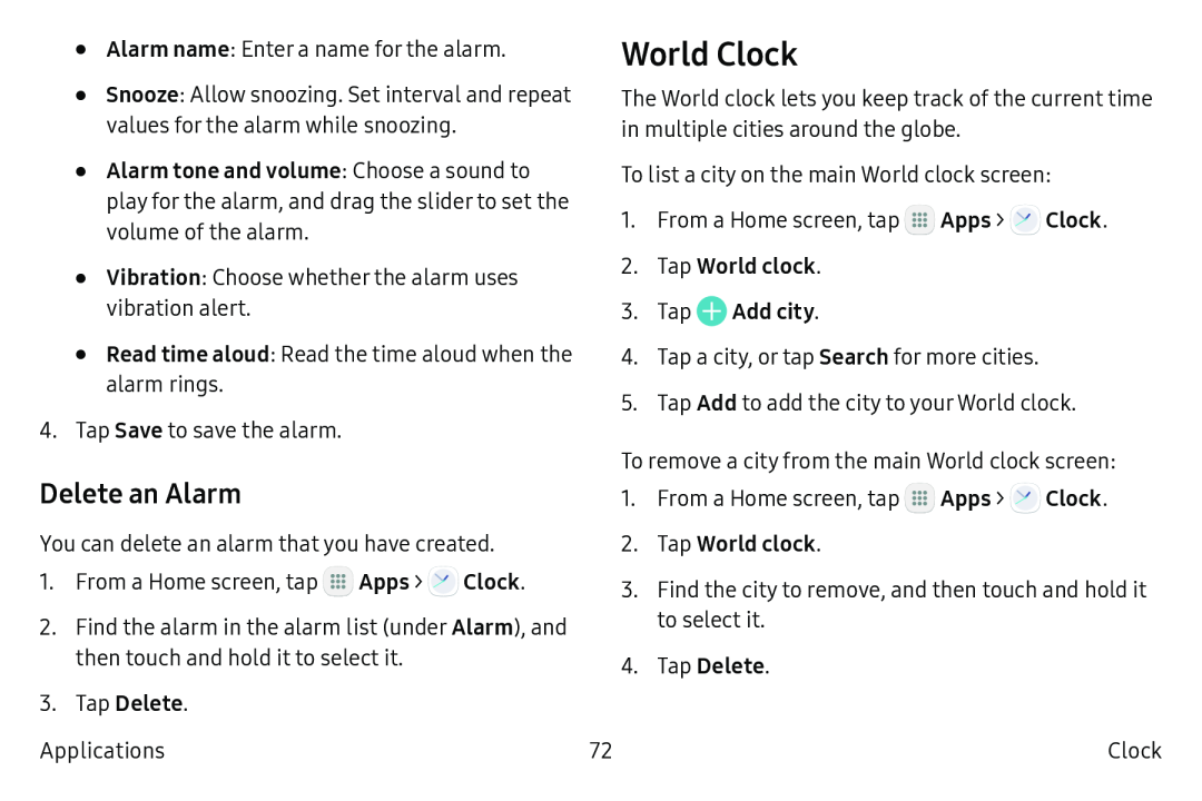 Delete an Alarm World Clock