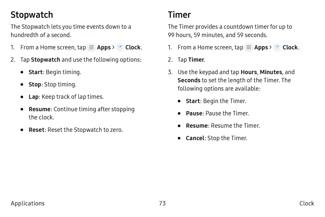 Stopwatch Galaxy S6 T-Mobile