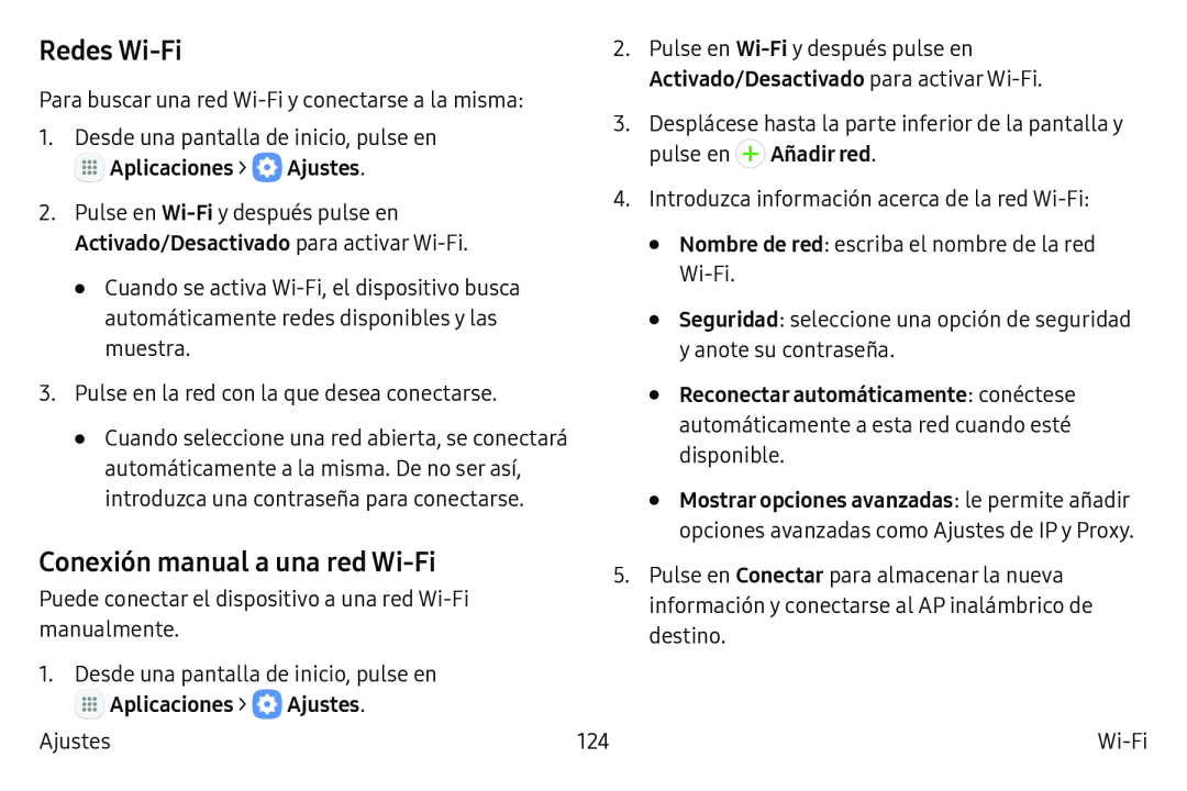 Conexión manual a una red Wi-Fi Galaxy S6 Edge Verizon