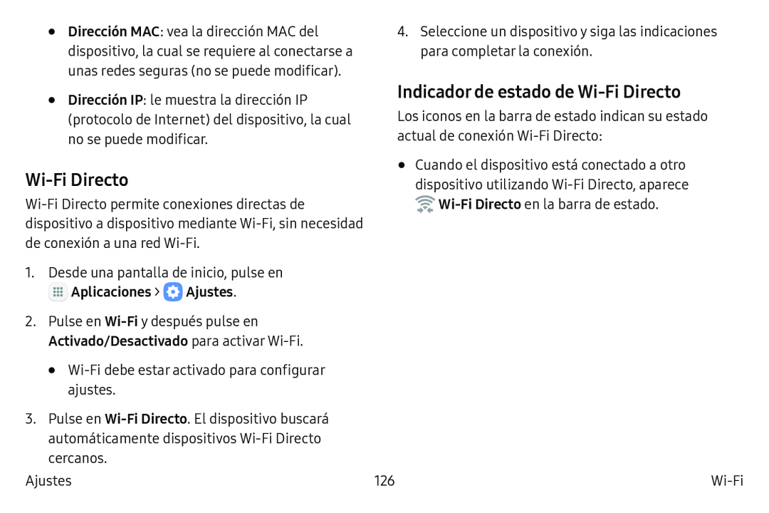 Wi-FiDirecto Indicador de estado de Wi-FiDirecto