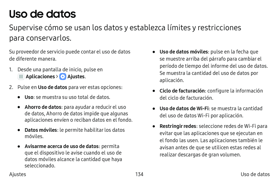 Uso de datos Galaxy S6 Edge Verizon