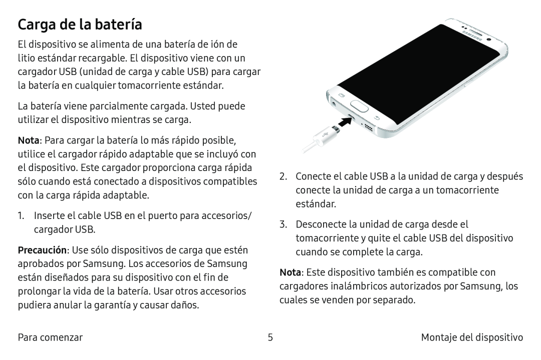 Carga de la batería Galaxy S6 Edge Verizon