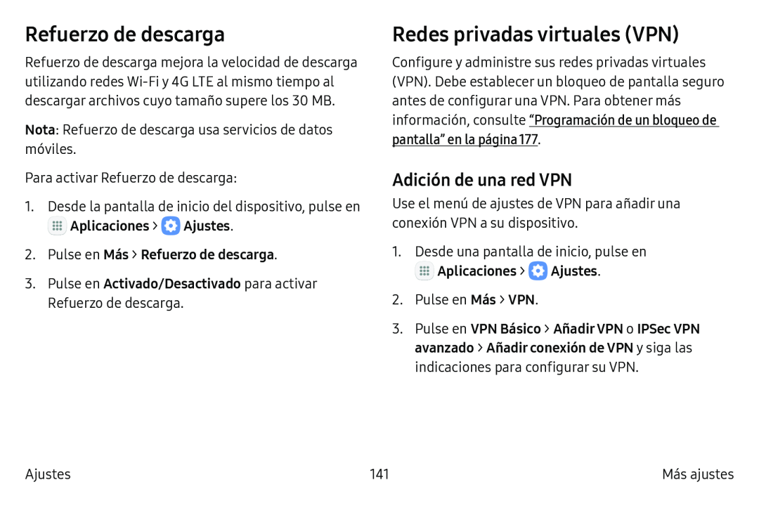 Adición de una red VPN Refuerzo de descarga