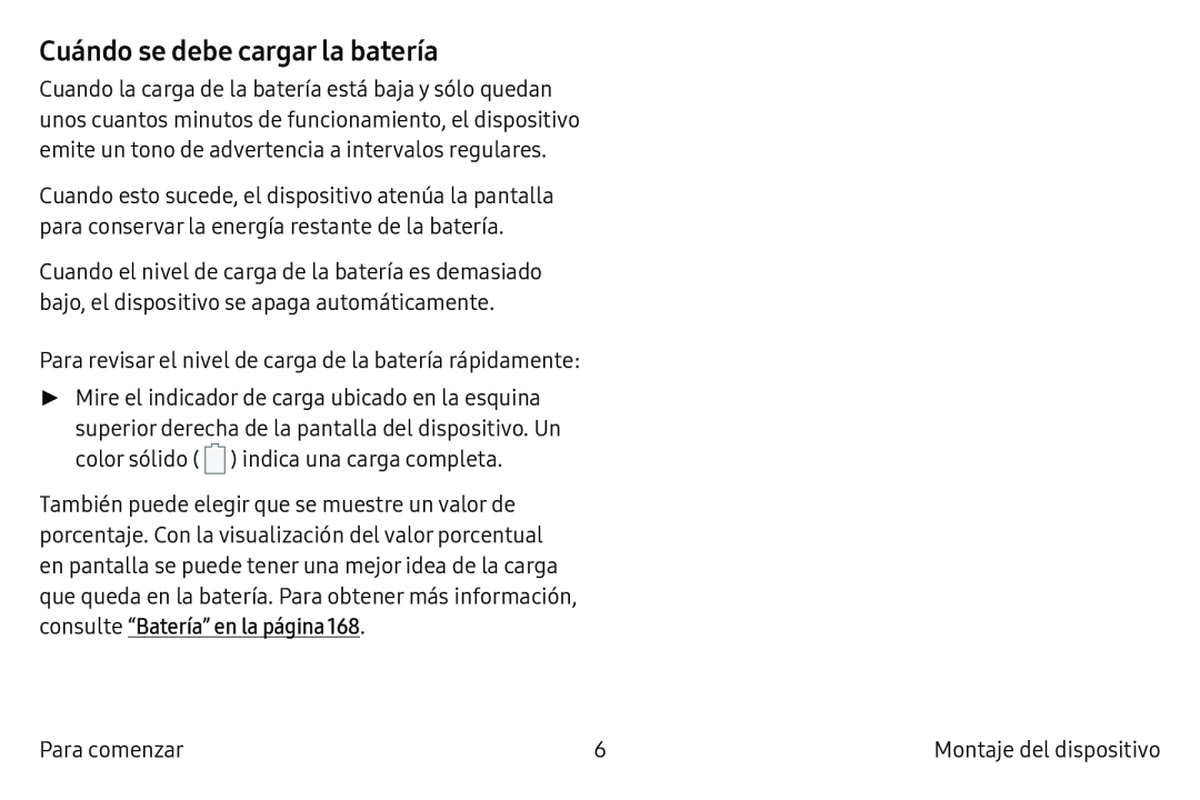 Cuándo se debe cargar la batería Galaxy S6 Edge Verizon