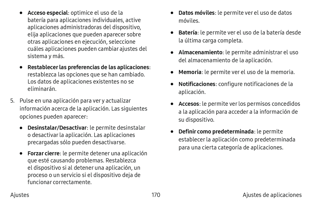 Acceso especial Restablecer las preferencias de las aplicaciones