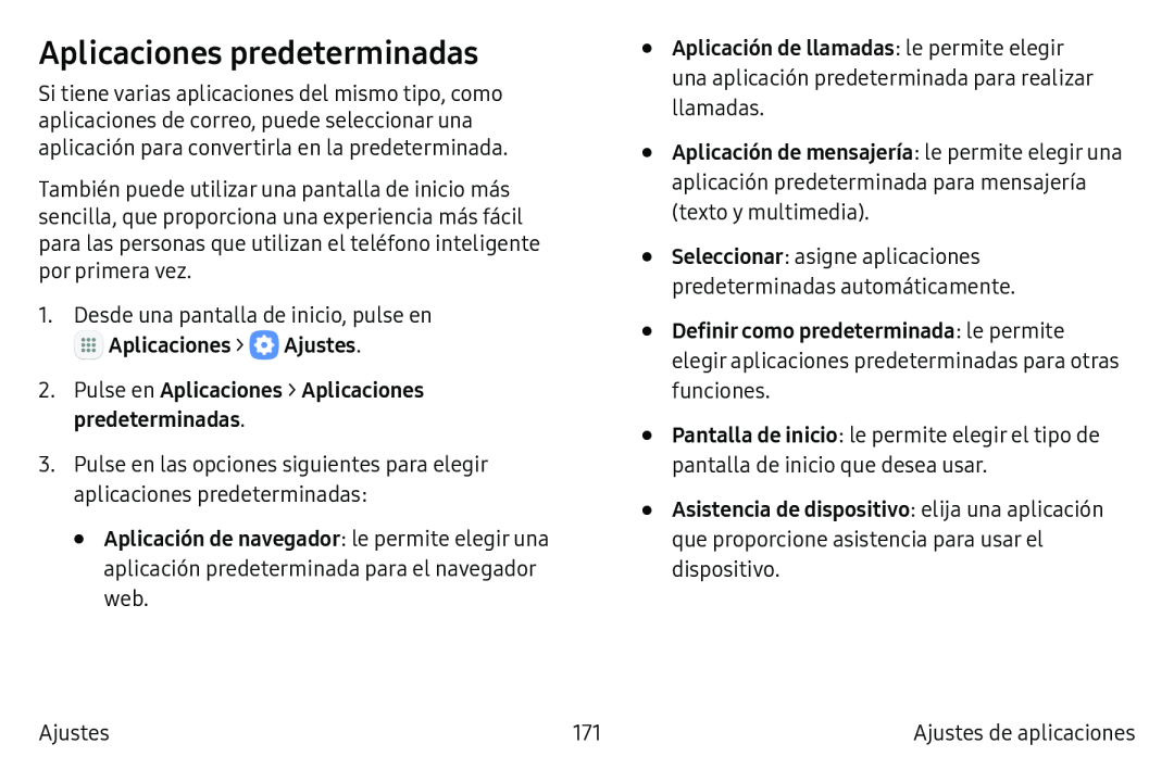 Aplicaciones predeterminadas