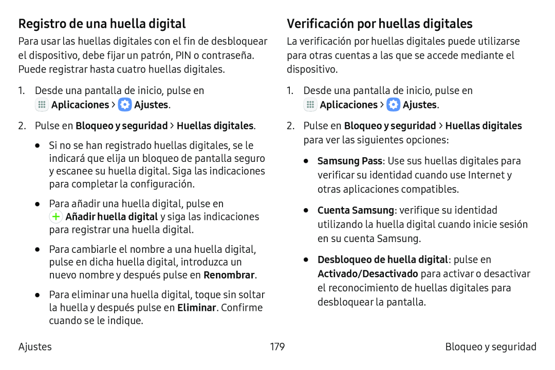 Registro de una huella digital Verificación por huellas digitales