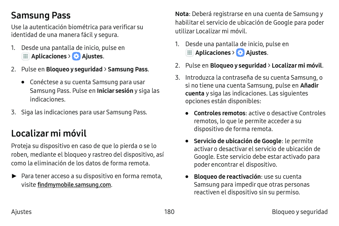 Samsung Pass Localizar mi móvil