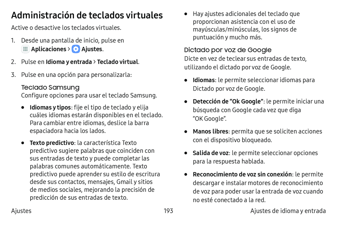 Administración de teclados virtuales