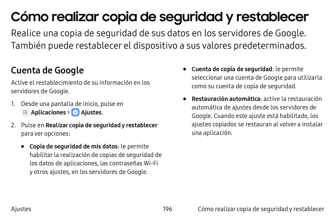 Cómo realizar copia de seguridad y restablecer